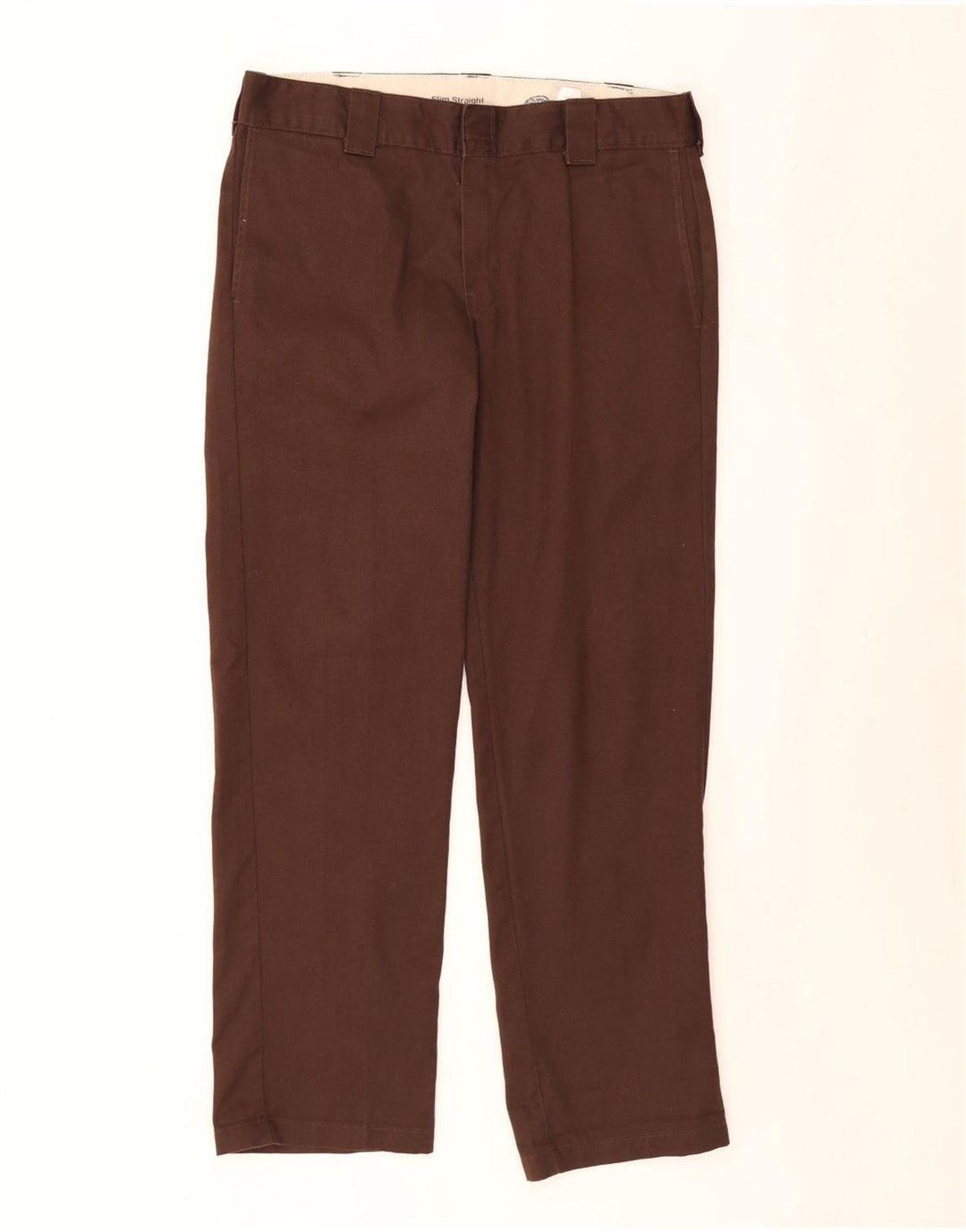 Pantaloni chino dritti da uomo Dickies W34 L32 poliestere marrone
