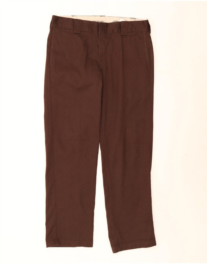 Pantaloni chino dritti da uomo Dickies W34 L32 poliestere marrone