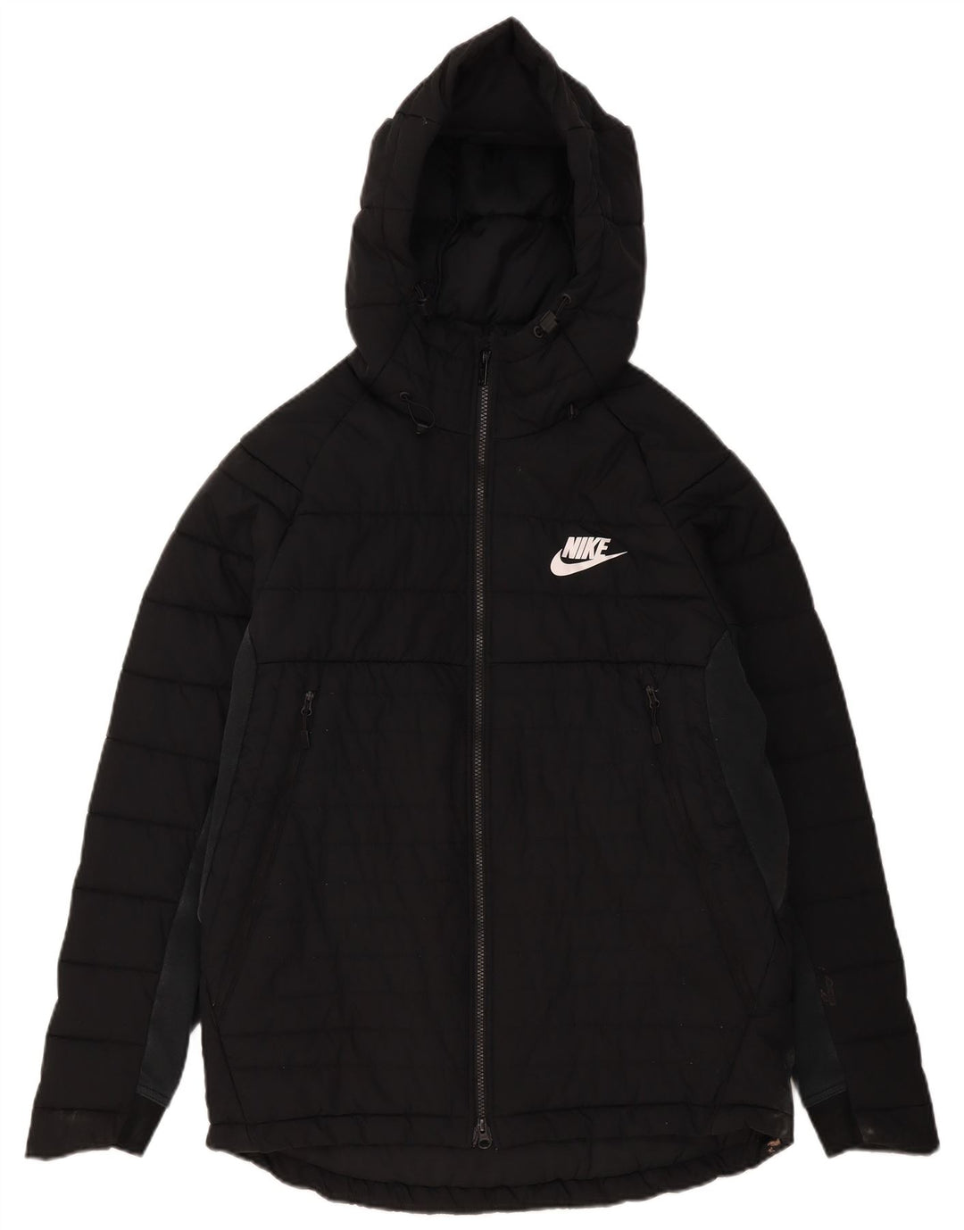 Giacca imbottita con cappuccio Nike da uomo UK 40 grande poliestere nero