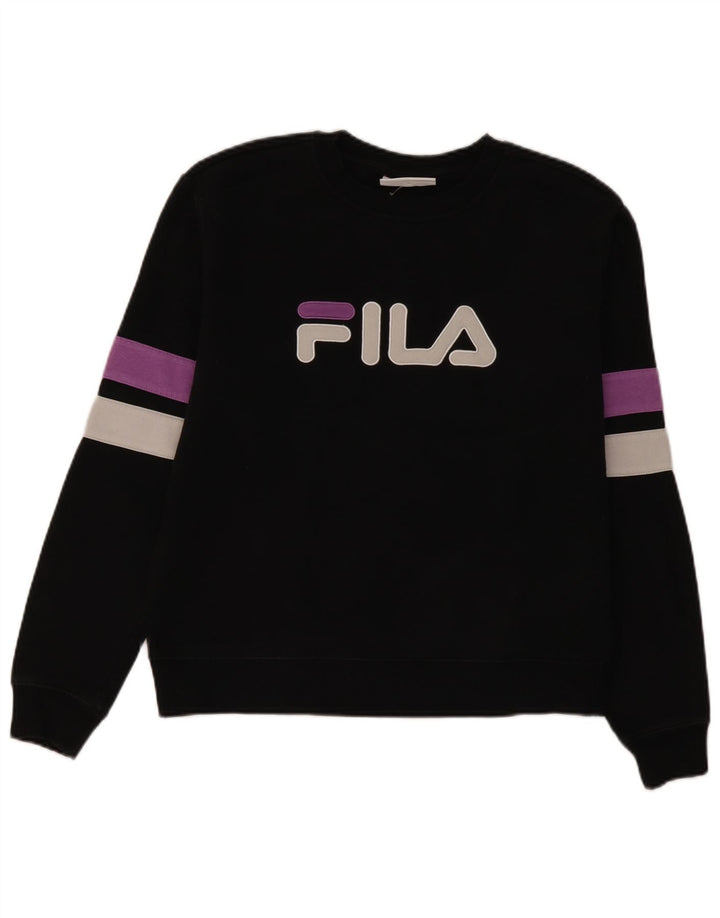 Felpa grafica da donna Fila Felpa UK 16 Large Black Colourblock