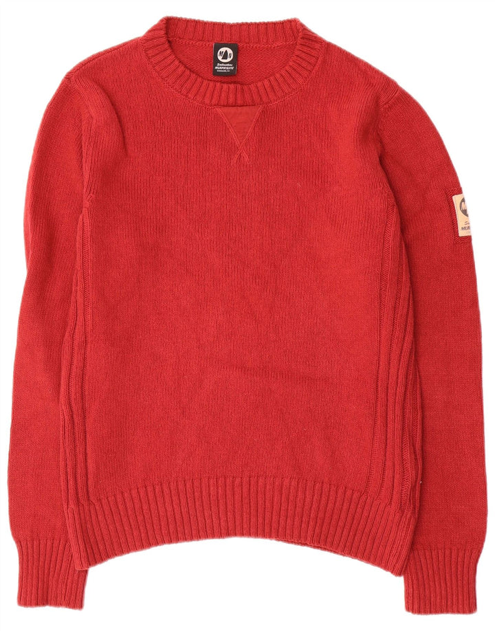 Maglione da uomo girocollo Murphy & Nye in cotone rosso medio