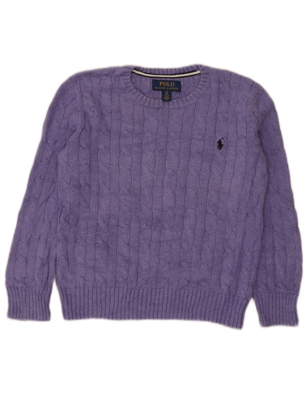 Polo Ralph Lauren Maglione maglione con scollo a barca per ragazze 7-8 anni piccolo viola
