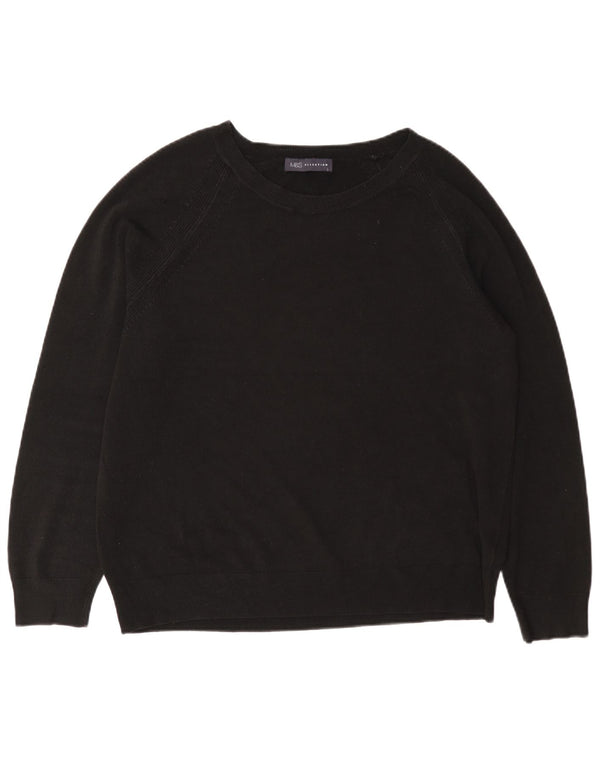Maglione maglione con scollo a barca da donna Marks & Spencer UK 18 XL acrilico nero