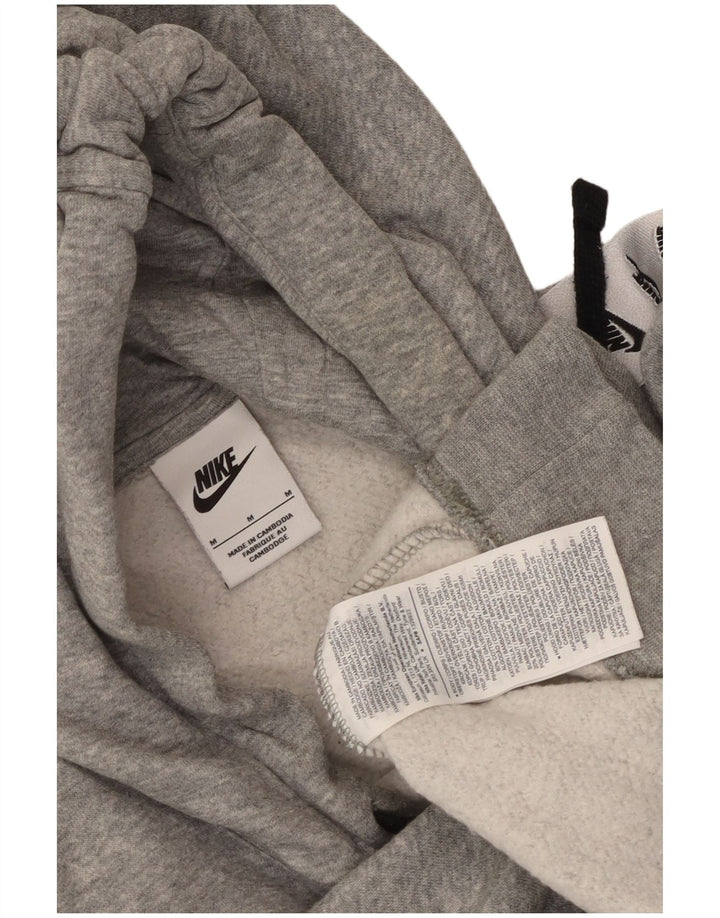 Felpa con cappuccio grafica Nike da uomo in cotone grigio medio