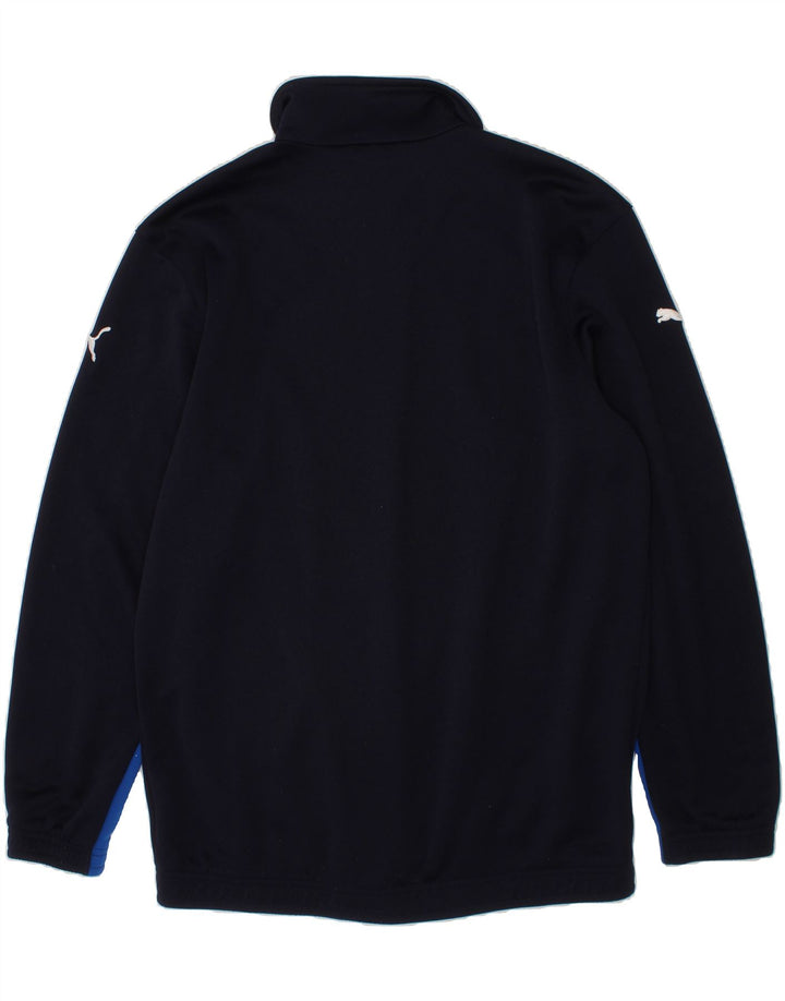 PUMA Boys Graphic Tracksuit Top Jacket 15-16 Years Navy Blue Colourblock Vintage Puma and Second-Hand Puma from Messina Hembry 