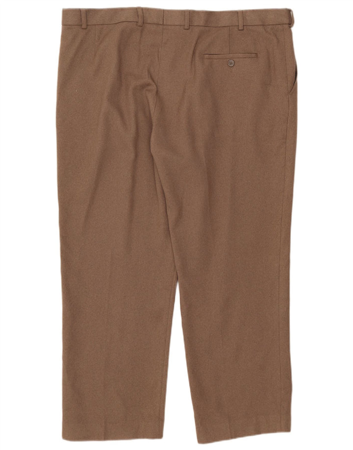 Pantaloni chino vestibilità regolare da uomo Marks & Spencer W42 L29 poliestere marrone