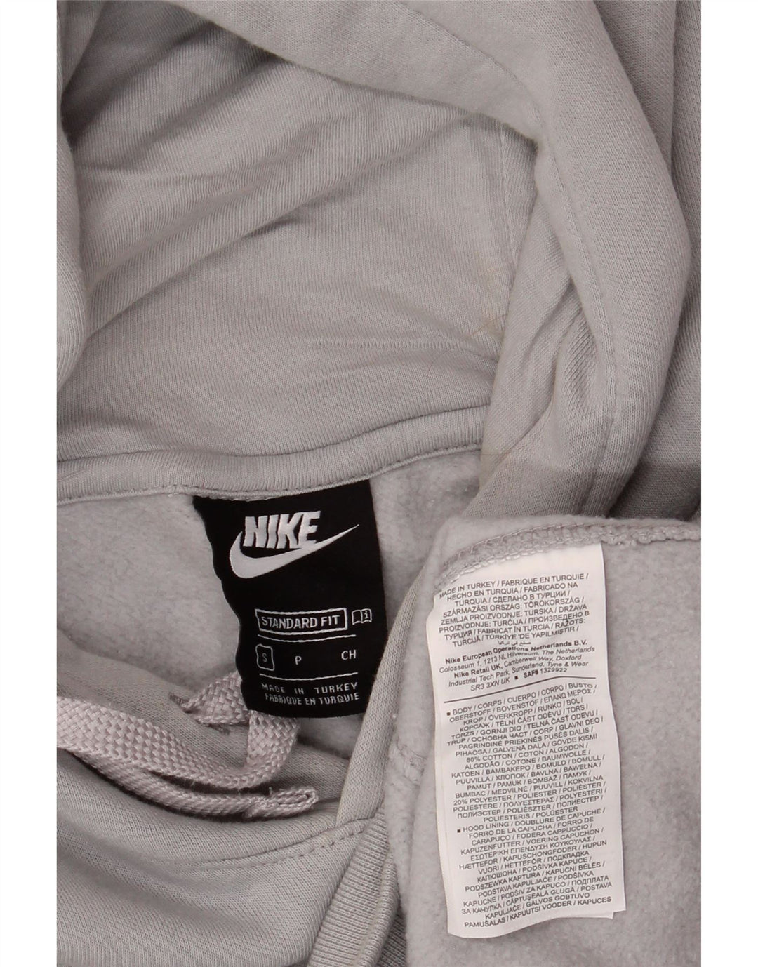 Felpa con cappuccio Nike Standard Fit da uomo, piccola, in cotone grigio