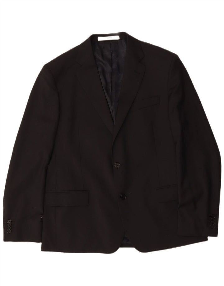 Giacca blazer da uomo a 2 bottoni Ferre IT 54 2XL lana nera