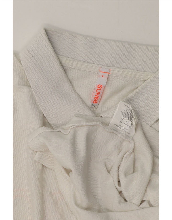 Polo grafica da uomo SUN68 grande in cotone bianco