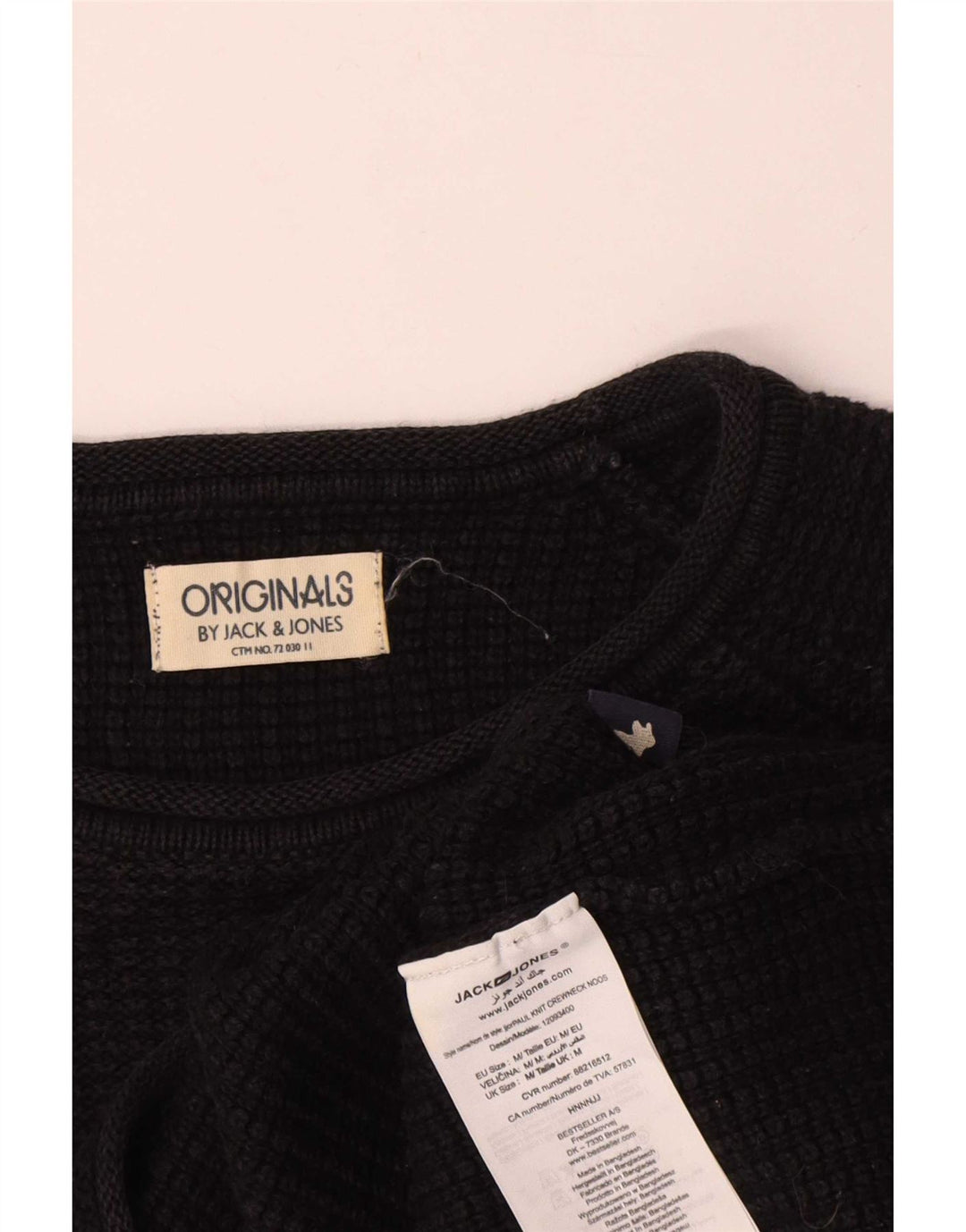 Maglione maglione girocollo da uomo Jack & Jones in cotone nero medio