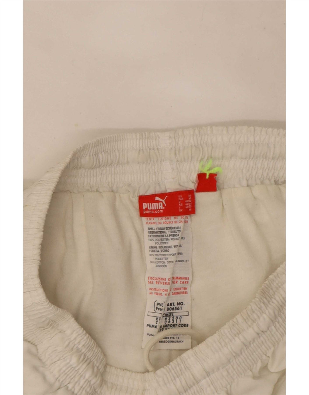 Pantaloncini sportivi Puma da uomo di colore bianco medio in poliestere