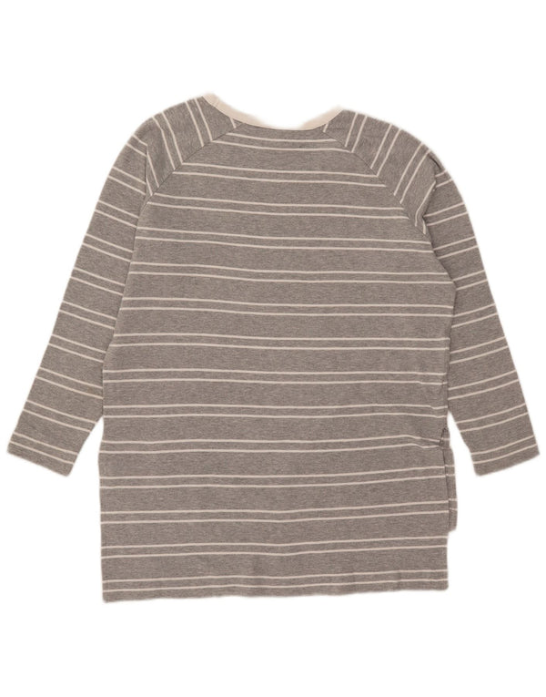 Top Zara da donna a maniche lunghe UK 14 grigio medio a righe