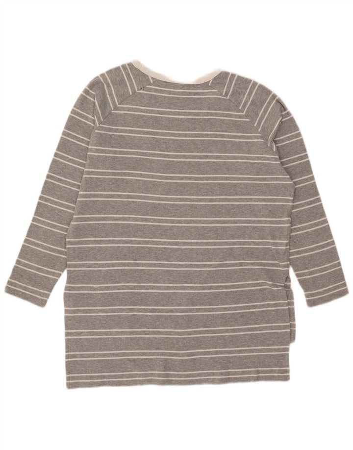 Top Zara da donna a maniche lunghe UK 14 grigio medio a righe
