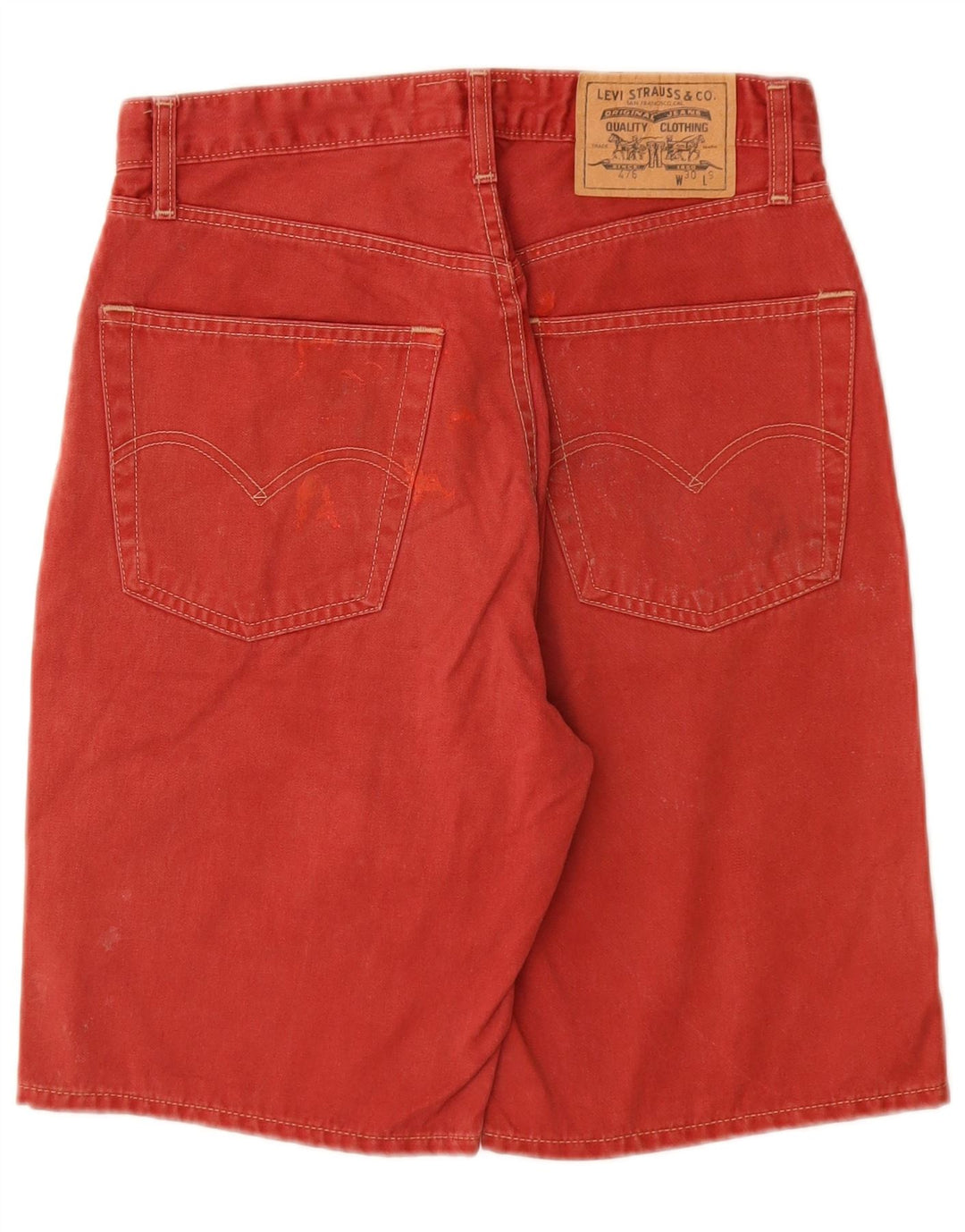 LEVI'S Pantaloncini di jeans 476 da uomo W30 Cotone rosso medio
