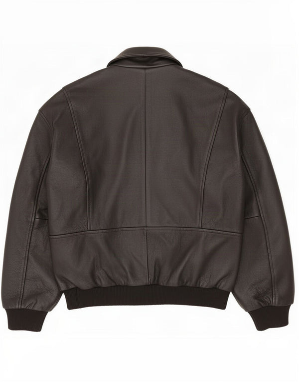 Giacca in pelle vintage da uomo IT 52 XL Nera