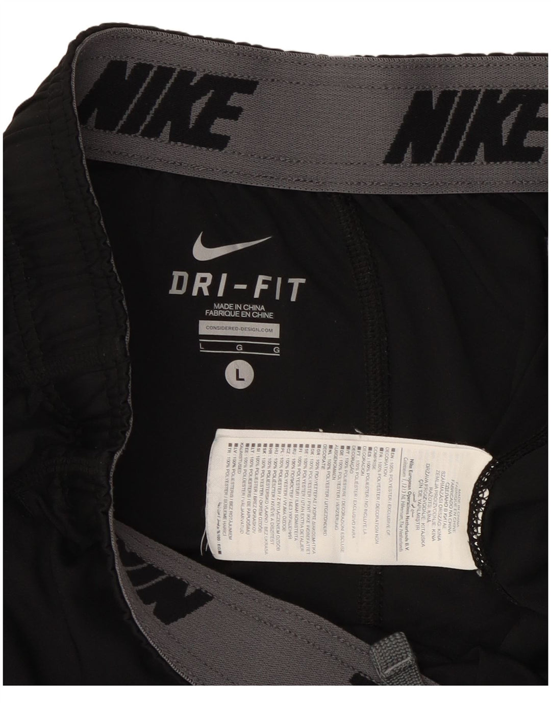 Pantaloncini sportivi Nike Dri Fit da uomo, grandi, in poliestere nero
