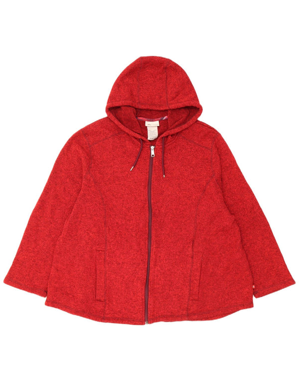 Dickies Maglione con cappuccio e zip da donna UK 22 3XL Poliestere chiazzato rosso