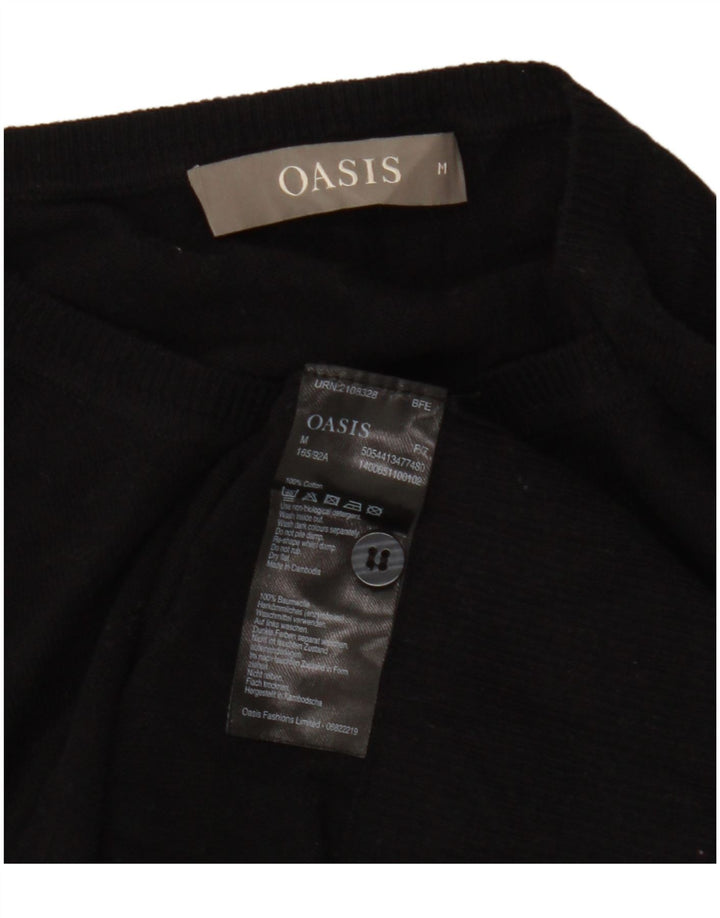 Maglione cardigan da donna Oasis UK 14 cotone nero medio