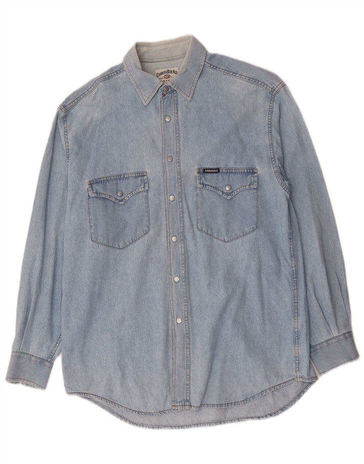 Camicia in denim da uomo Carrera taglia 39/40 cotone blu medio