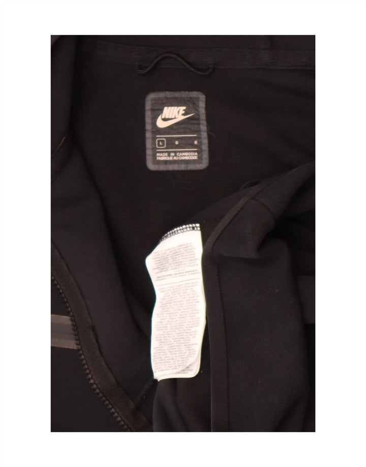 Felpa con cappuccio e zip Nike da uomo, grande, in cotone nero