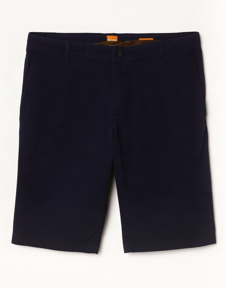 Pantaloncini chino da uomo Hugo Boss W36 grandi in cotone blu navy