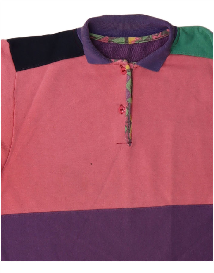 Felpa da donna VINTAGE Maglione UK 18 XL multicolore Colourblock