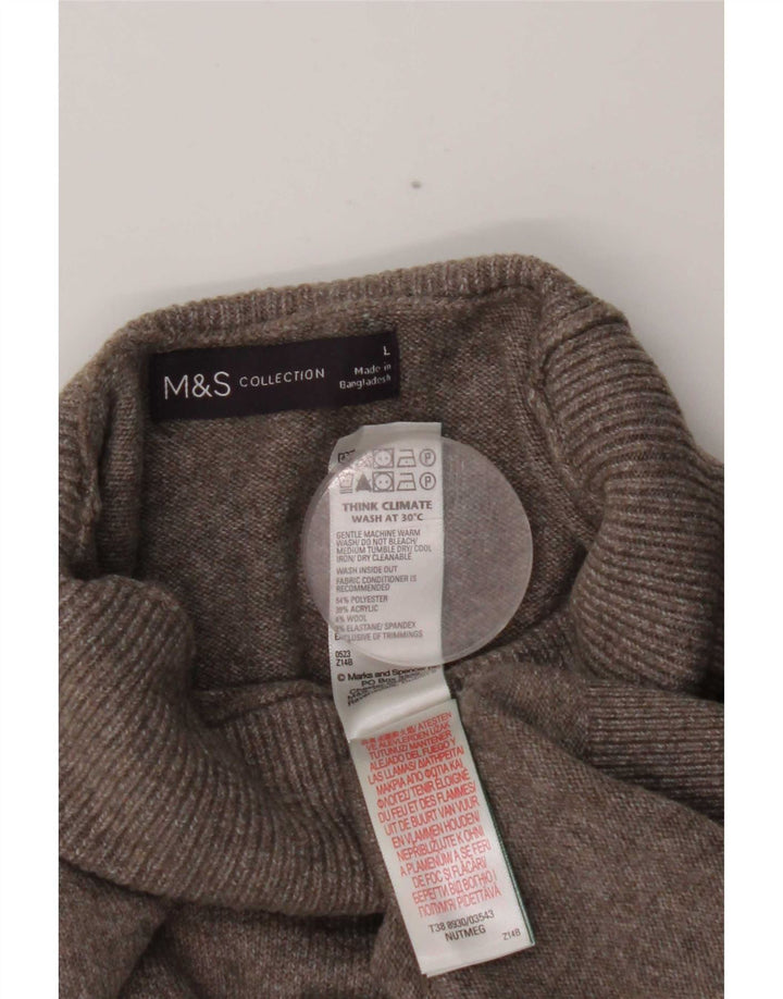 Maglione maglione oversize a collo alto Marks & Spencer da donna UK 16 grande grigio