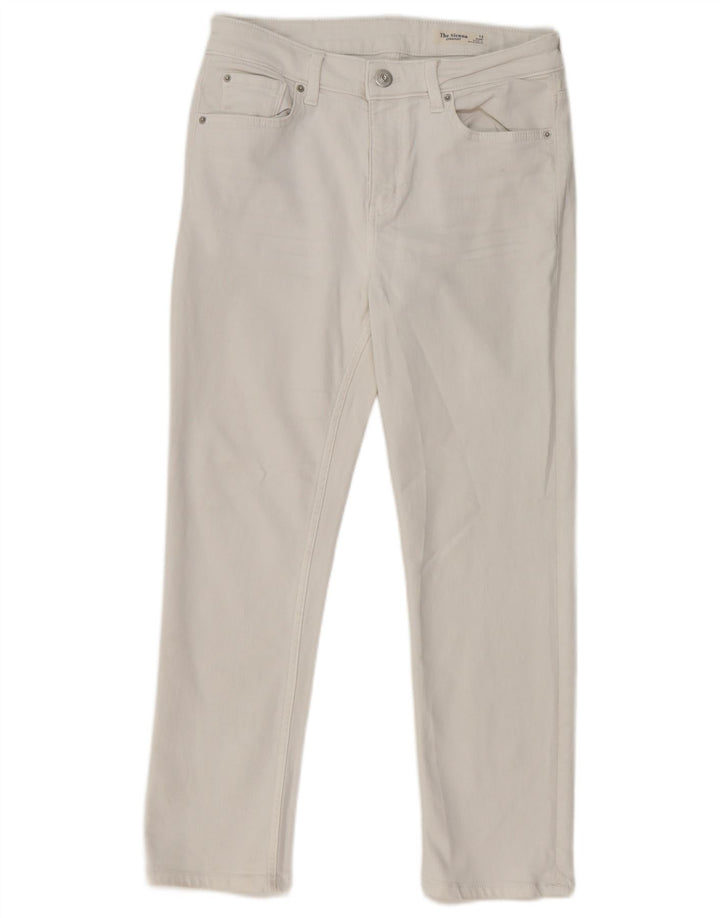 Jeans dritti Marks & Spencer da donna The Sienna UK 12 medio W30 L26 bianco