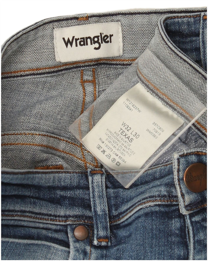 Jeans dritti da uomo Texas WRANGLER W32 L30 cotone blu