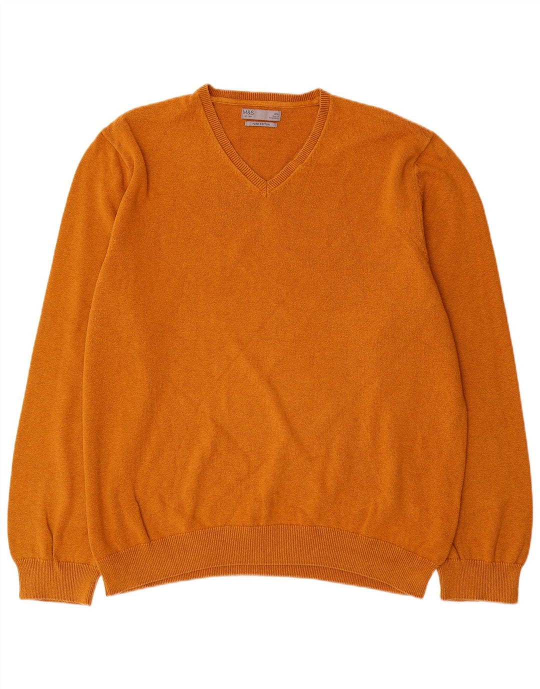 Maglione da uomo con scollo a V Marks & Spencer 2XL cotone marrone
