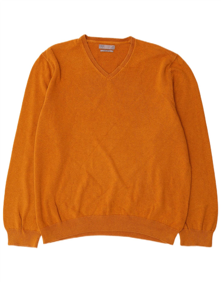 Maglione da uomo con scollo a V Marks & Spencer 2XL cotone marrone