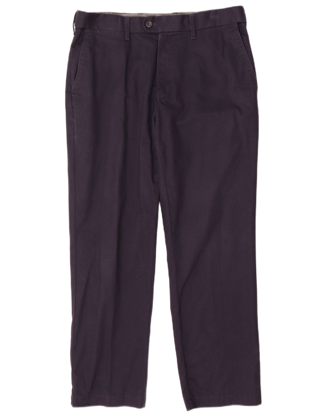 Pantaloni da abito regolari da uomo Marks & Spencer W34 L29 cotone blu navy