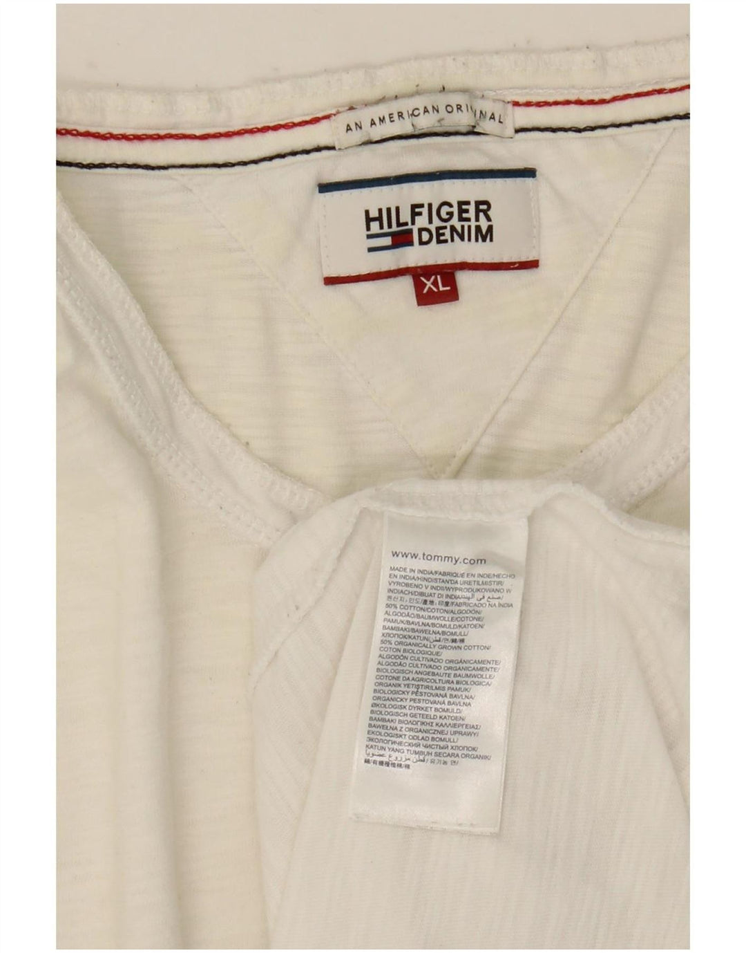 Tommy Hilfiger Uomo Top Manica Lunga XL Cotone Bianco