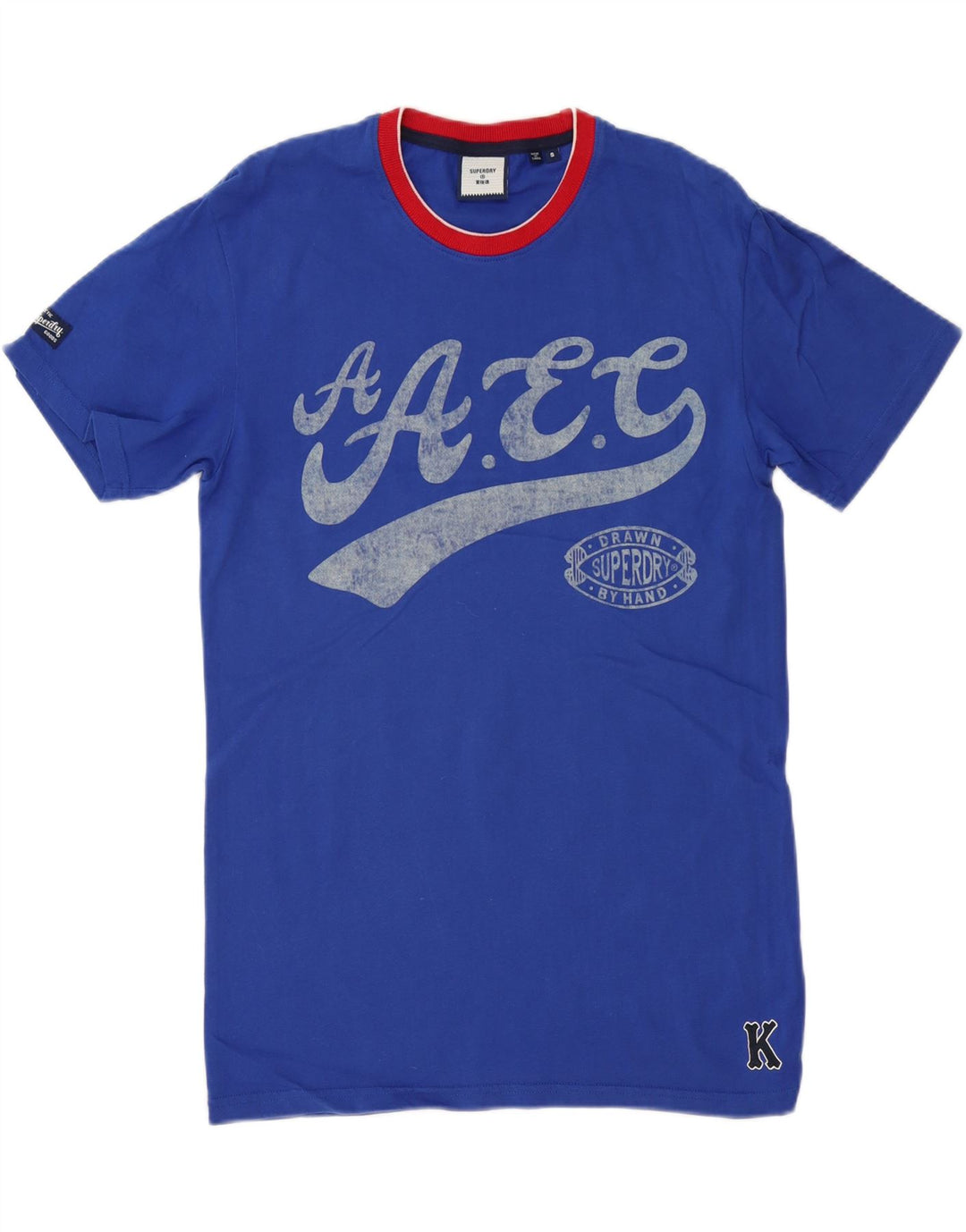 T-shirt grafica da uomo Superdry Top Small in cotone blu
