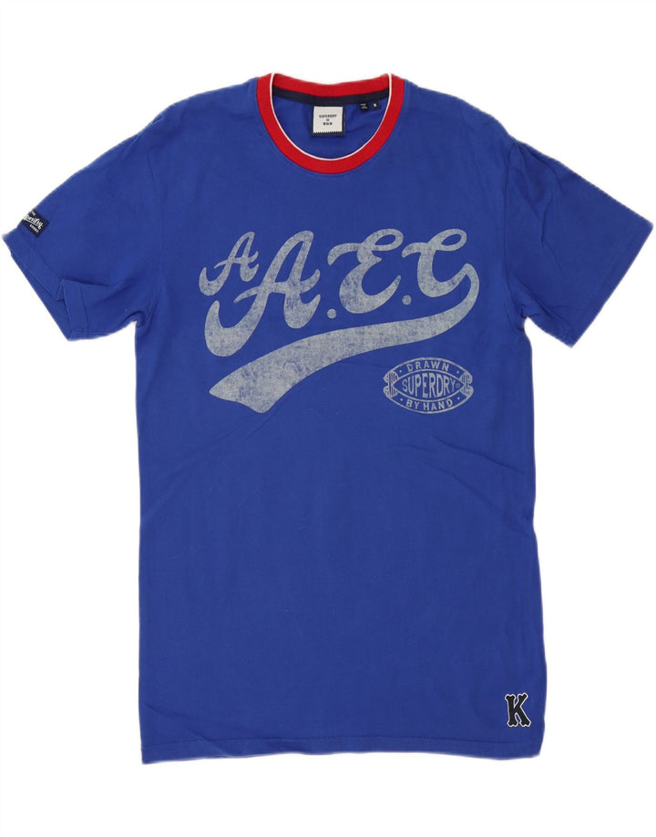 T-shirt grafica da uomo Superdry Top Small in cotone blu