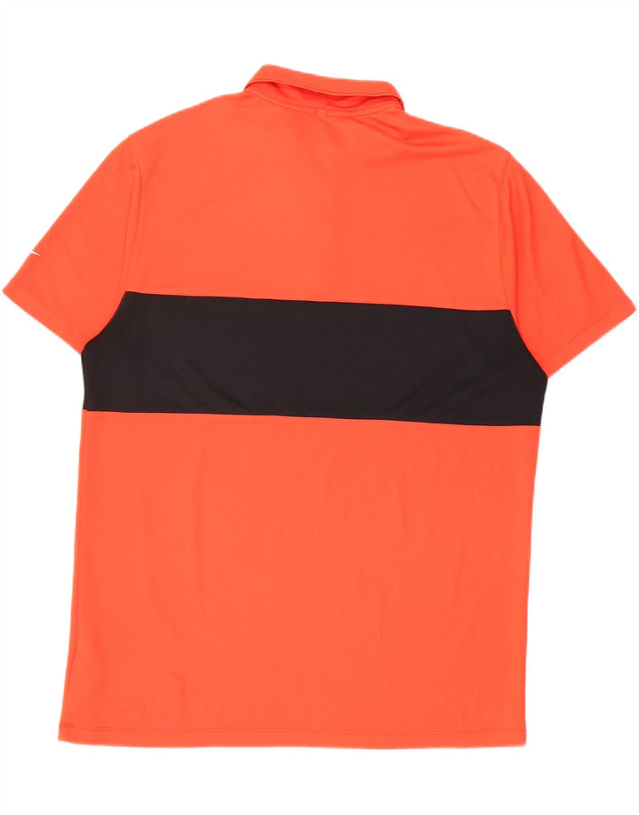 Polo Nike da uomo Dri Fit grande in poliestere color block arancione