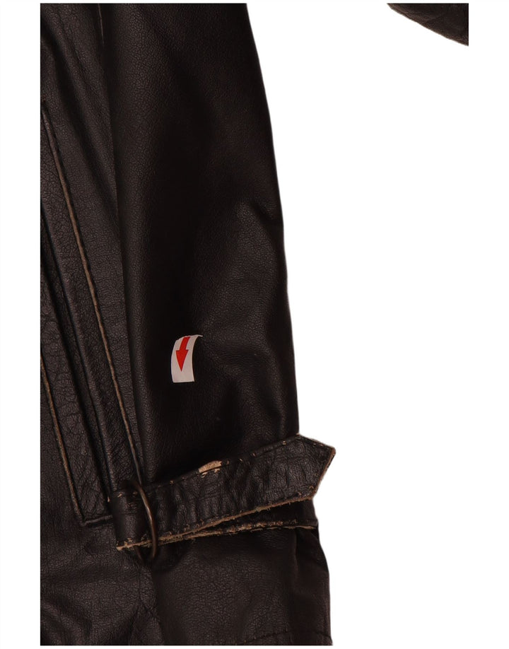 Giacca in pelle vintage da uomo UK 38 in pelle nera media