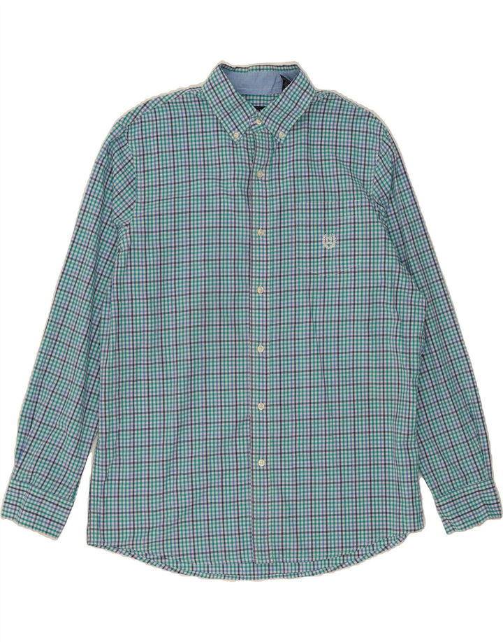 CHAPS Mens Easy Care Shirt Large Multicoloured Gingham Cotton Vintage Chaps and Second-Hand Chaps from Messina Hembry 