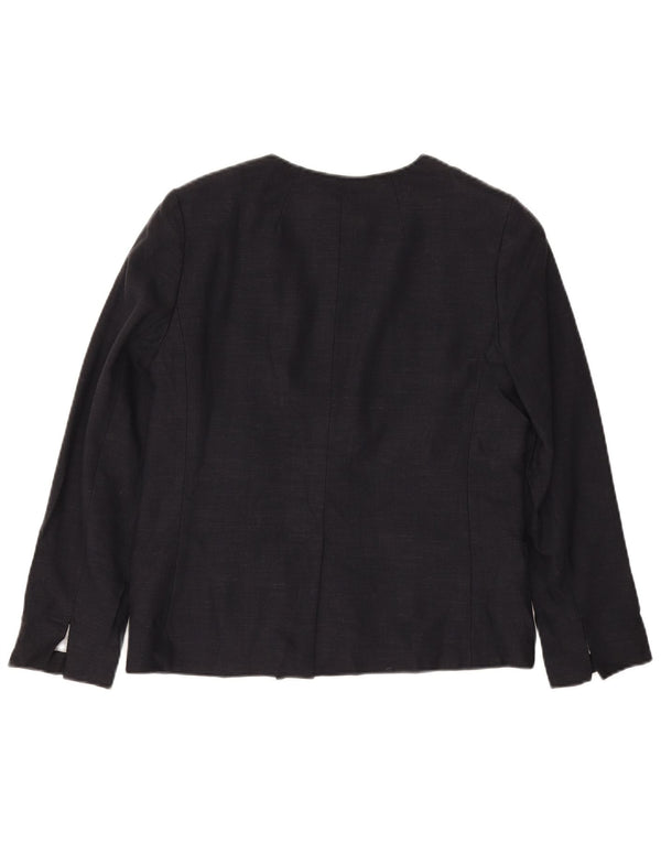 JIGSAW Womens Open Blazer Jacket UK 10 Small Navy Blue Viscose