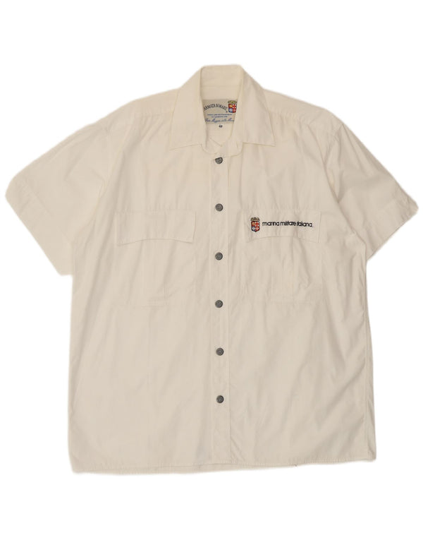 Armata Di Mare Camicia a maniche corte da uomo Taglia 48 2XL Cotone bianco