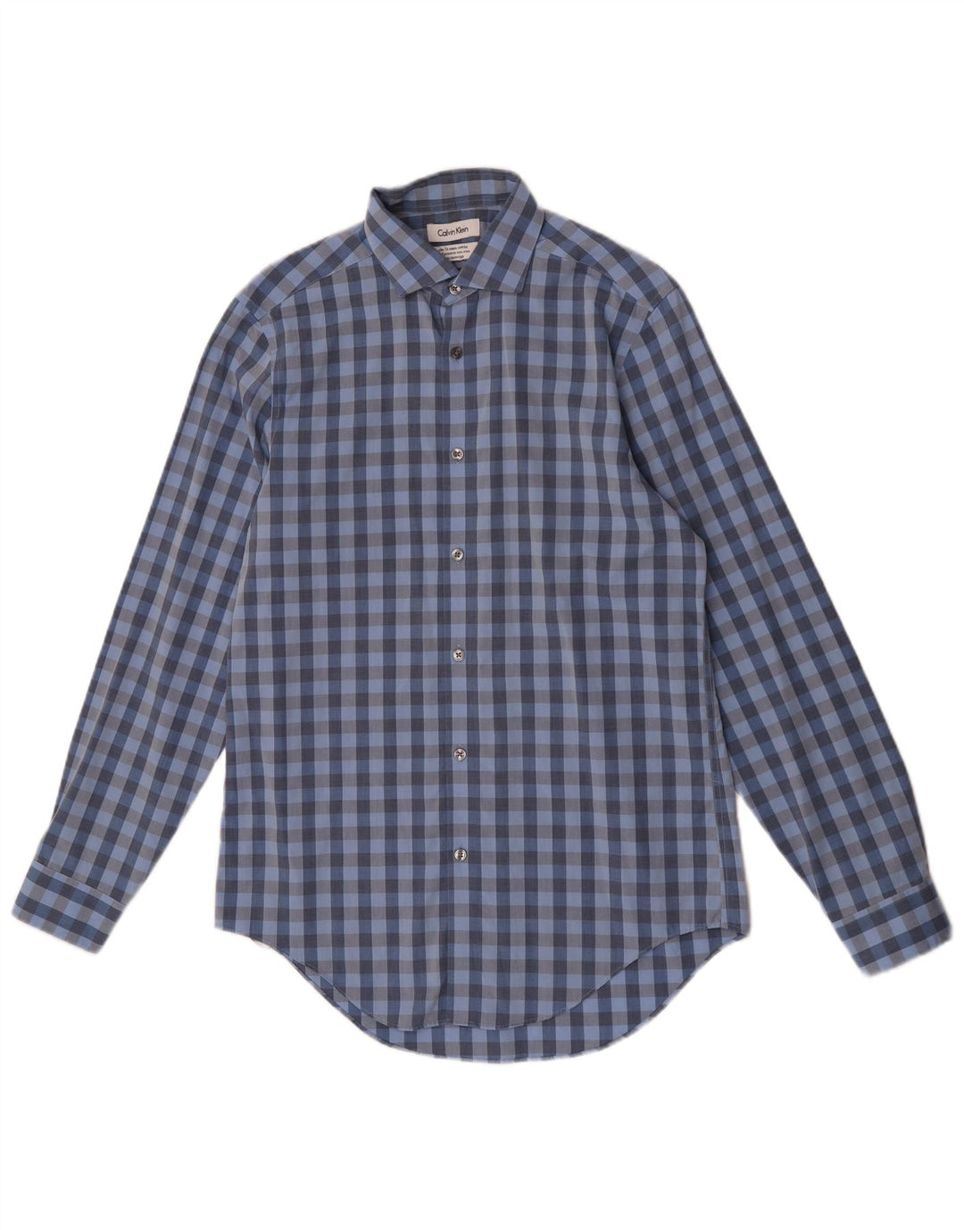 Camicia slim fit da uomo Calvin Klein taglia 15 a quadretti blu medio