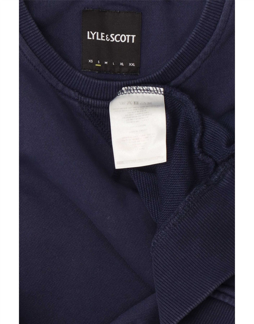 Lyle & Scott Felpa da uomo Maglione piccolo in cotone blu navy