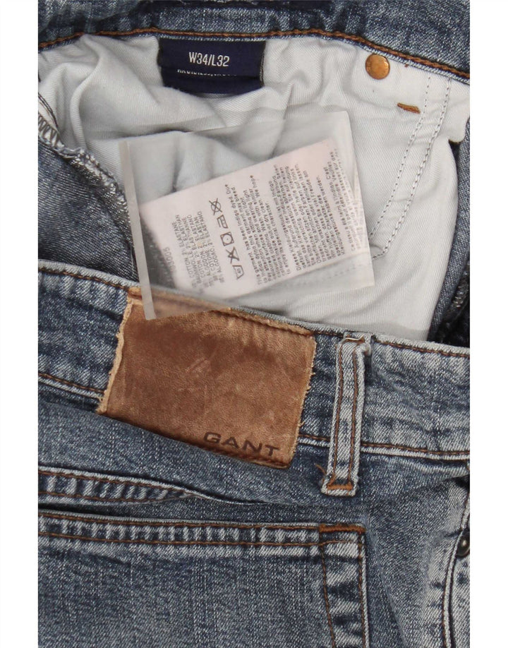 Jeans dritti da uomo Gant W34 L32 in cotone blu