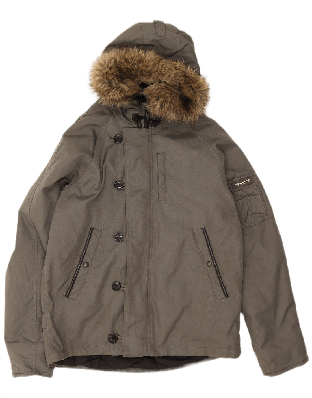 Giacca a vento con cappuccio da uomo Woolrich UK 40 Large Grigia
