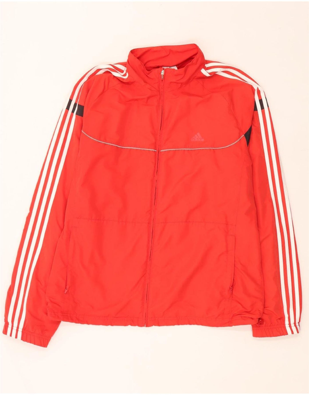 Giacca antipioggia da uomo ADIDAS UK 46/48 XL Poliestere color block rosso