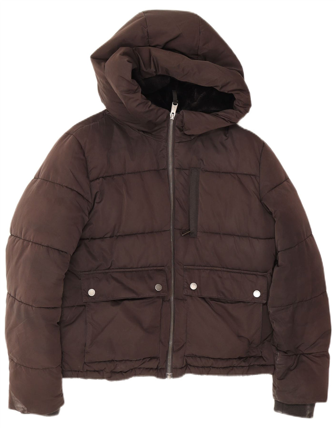 Giacca imbottita oversize corta da donna Tommy Hilfiger UK 6 XS poliammide grigia