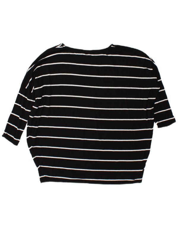 Top Zara da donna oversize a maniche lunghe UK 10 piccolo in viscosa a righe nere