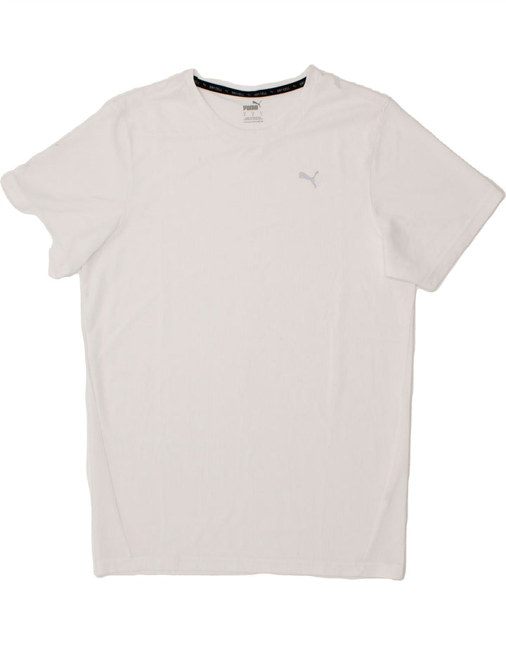 PUMA Mens T-Shirt Top Small White Polyester Vintage Puma and Second-Hand Puma from Messina Hembry 