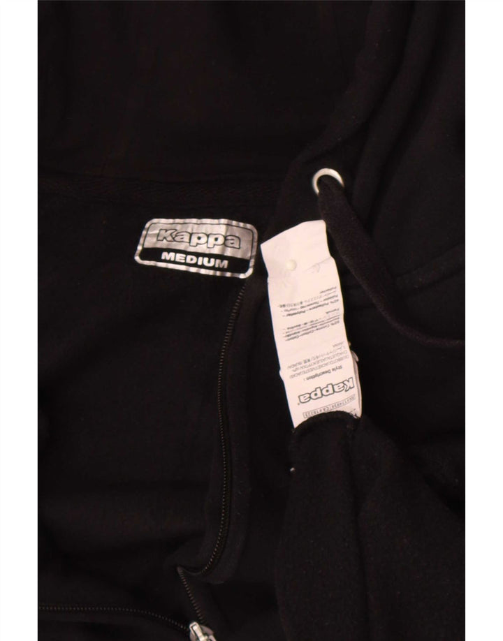 Maglione con cappuccio e zip da uomo Kappa in cotone nero medio