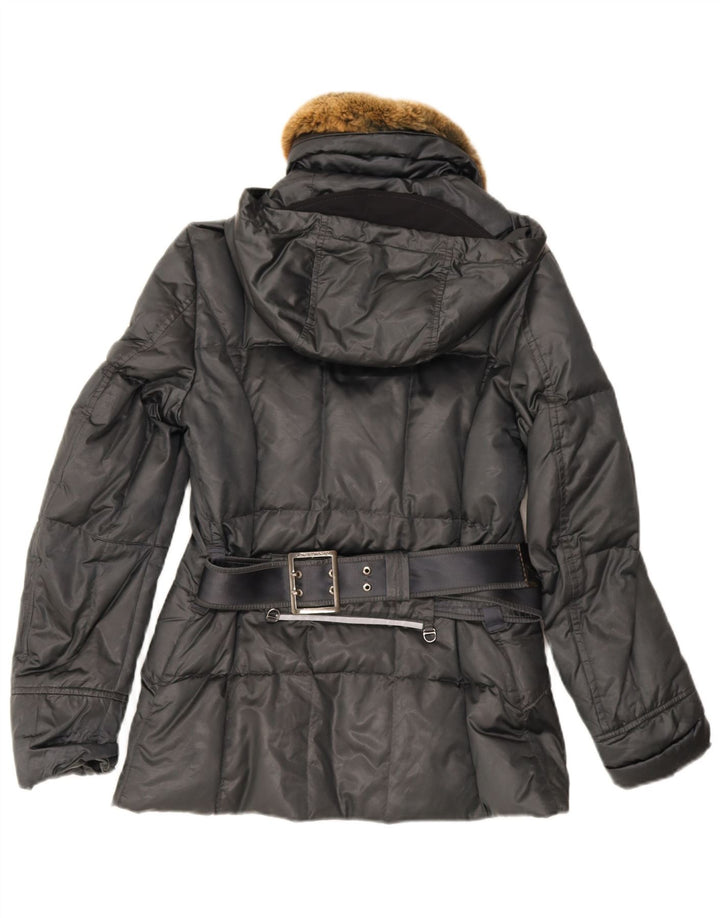 PEUTEREY Giubbotto Imbottito con Cappuccio Donna IT 42 Cotone Grigio Medio